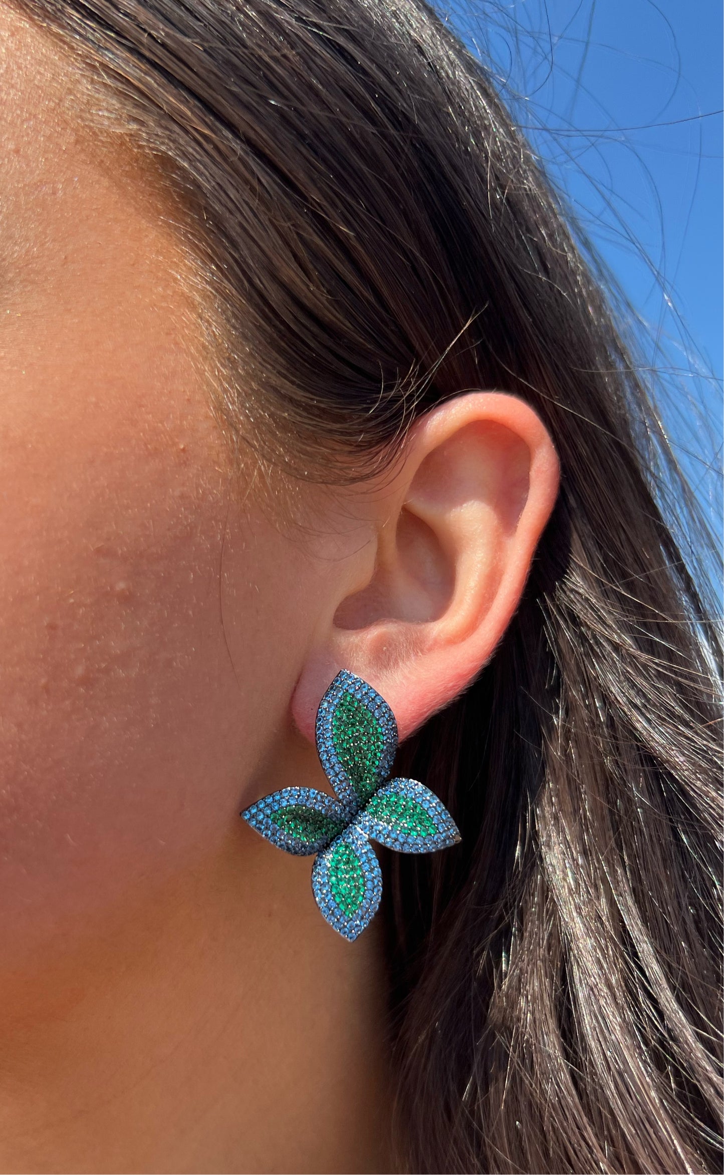 Blue Flower Earrings