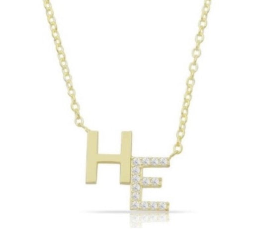 Slanted Initial Necklace