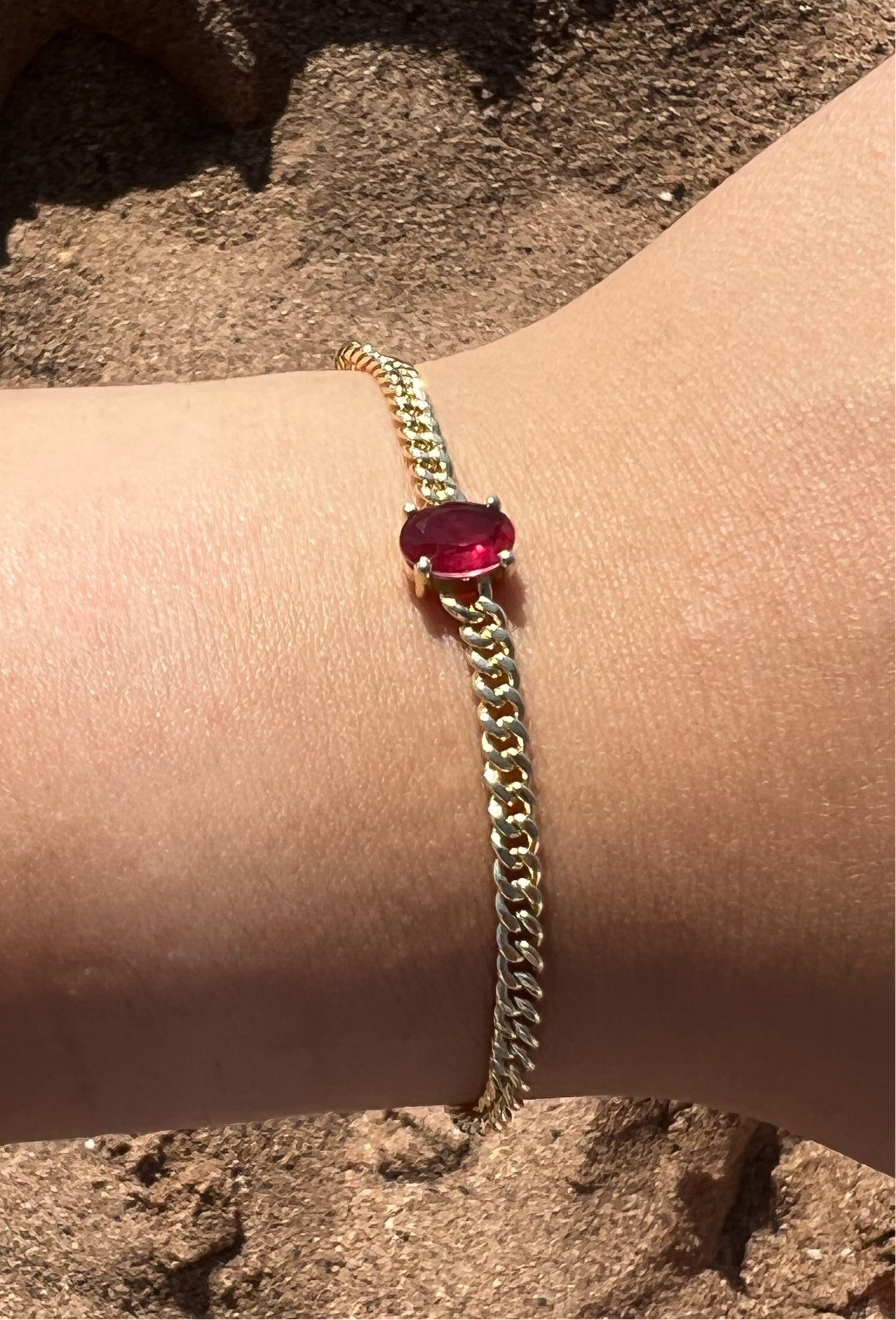 RED Ruby Link Bracelet