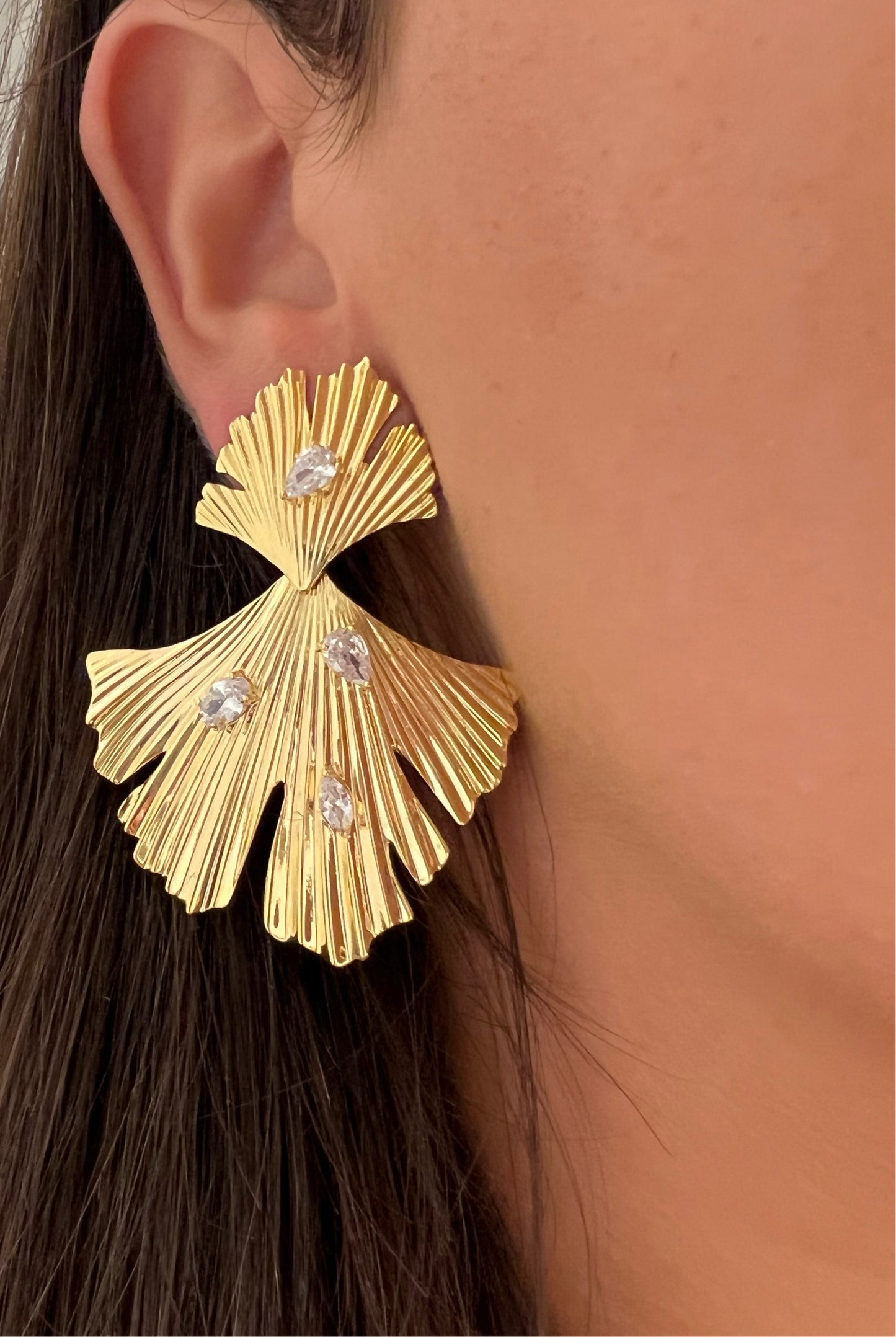 Fan Jeweled Earrings