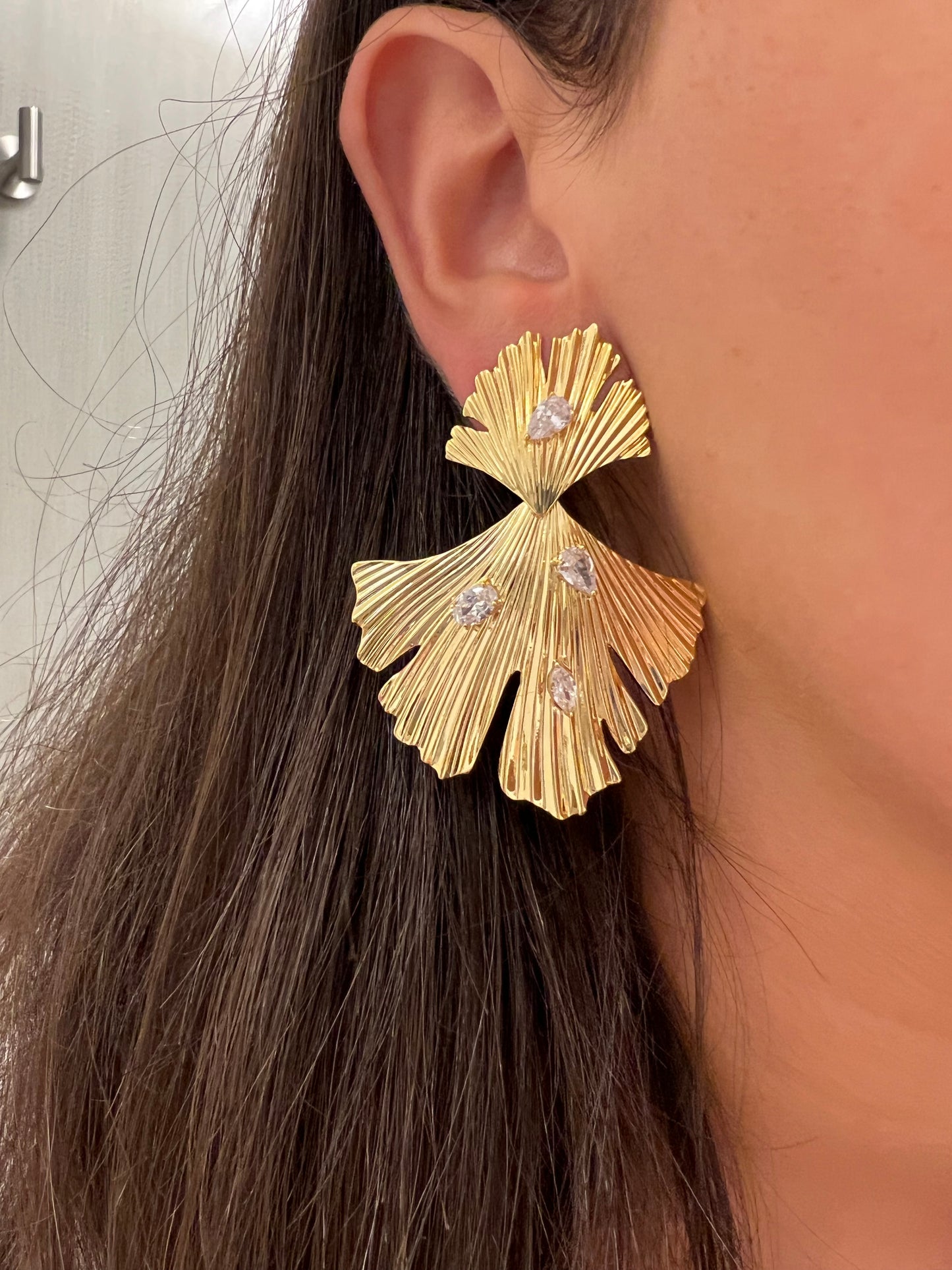 Fan Jeweled Earrings