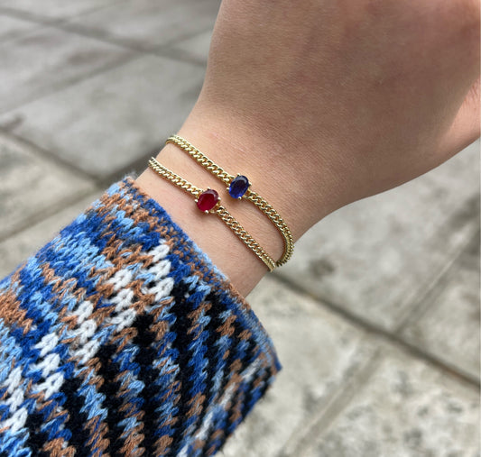 Blue Sapphire Link Bracelet