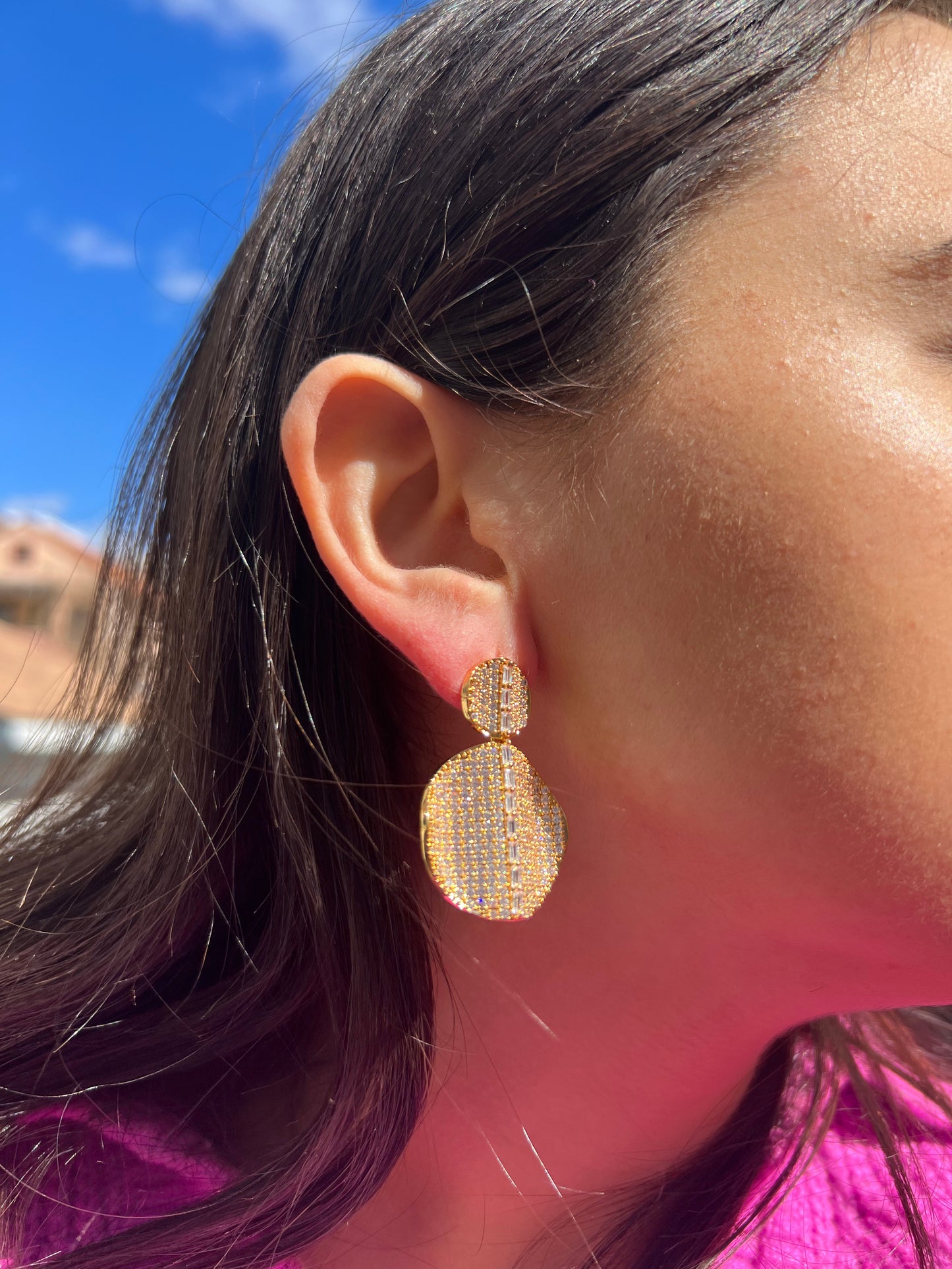 Double Round Pave earrings