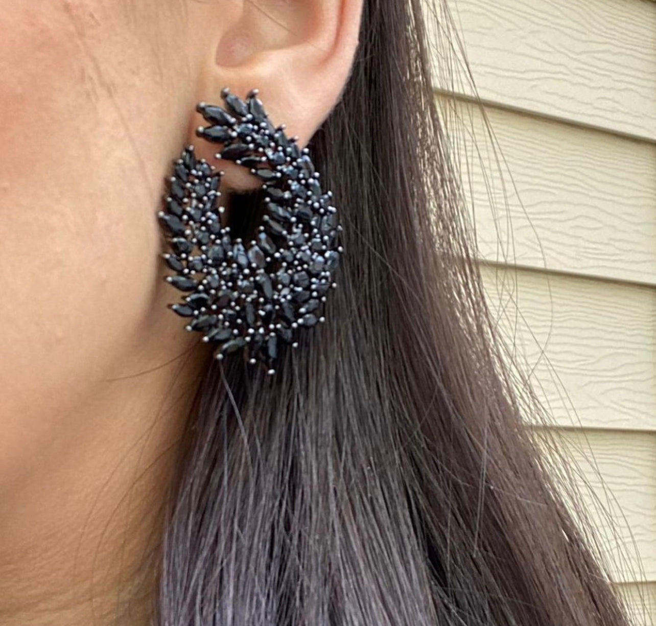 Black Fanned Earrings