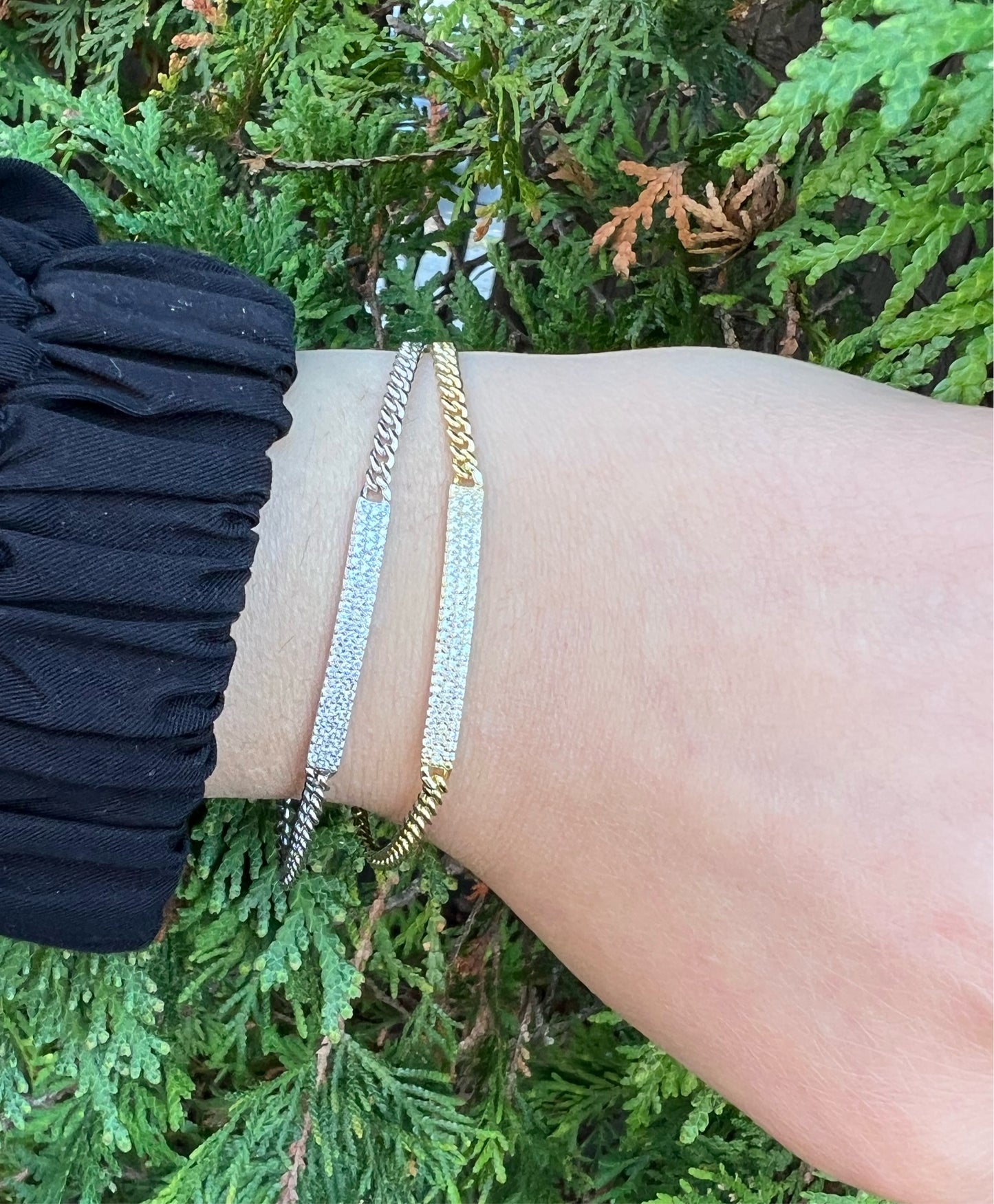 Thin CZ Bar Bracelet