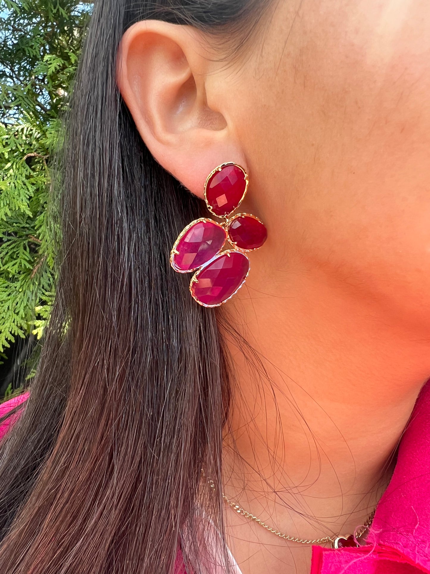 Rubellite stones Earrings