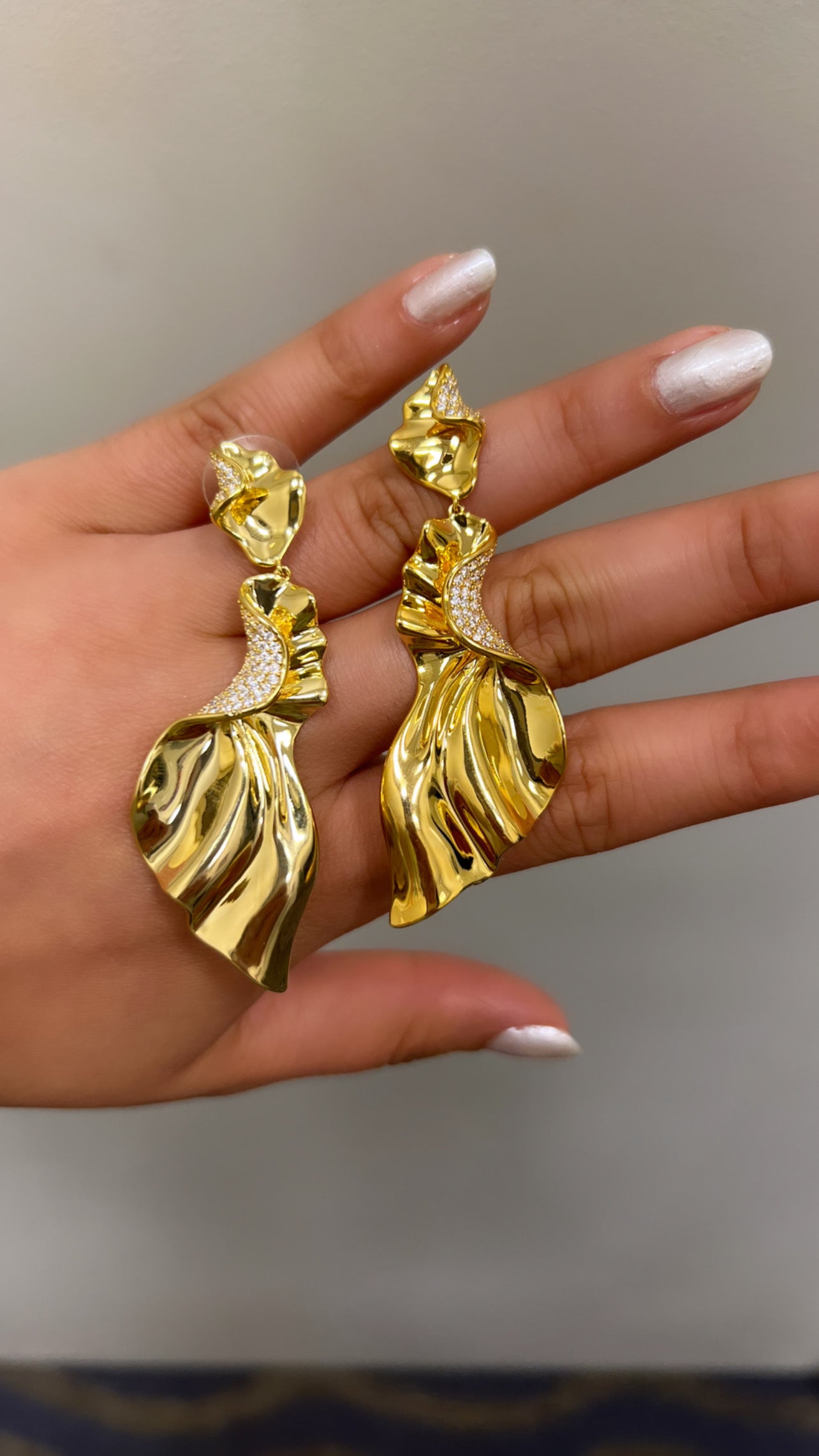 Gold Trimmed Twisted Earrings