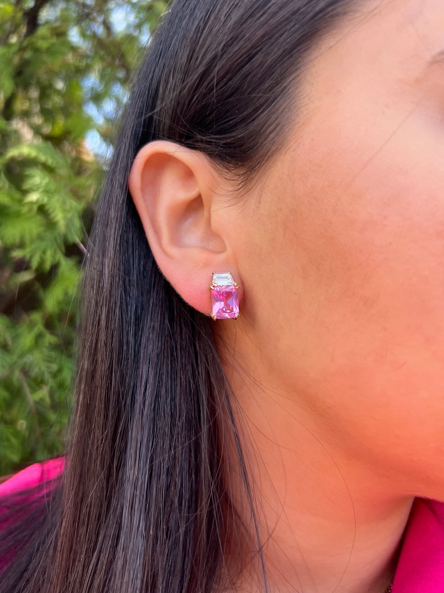 Pink layered Earrings