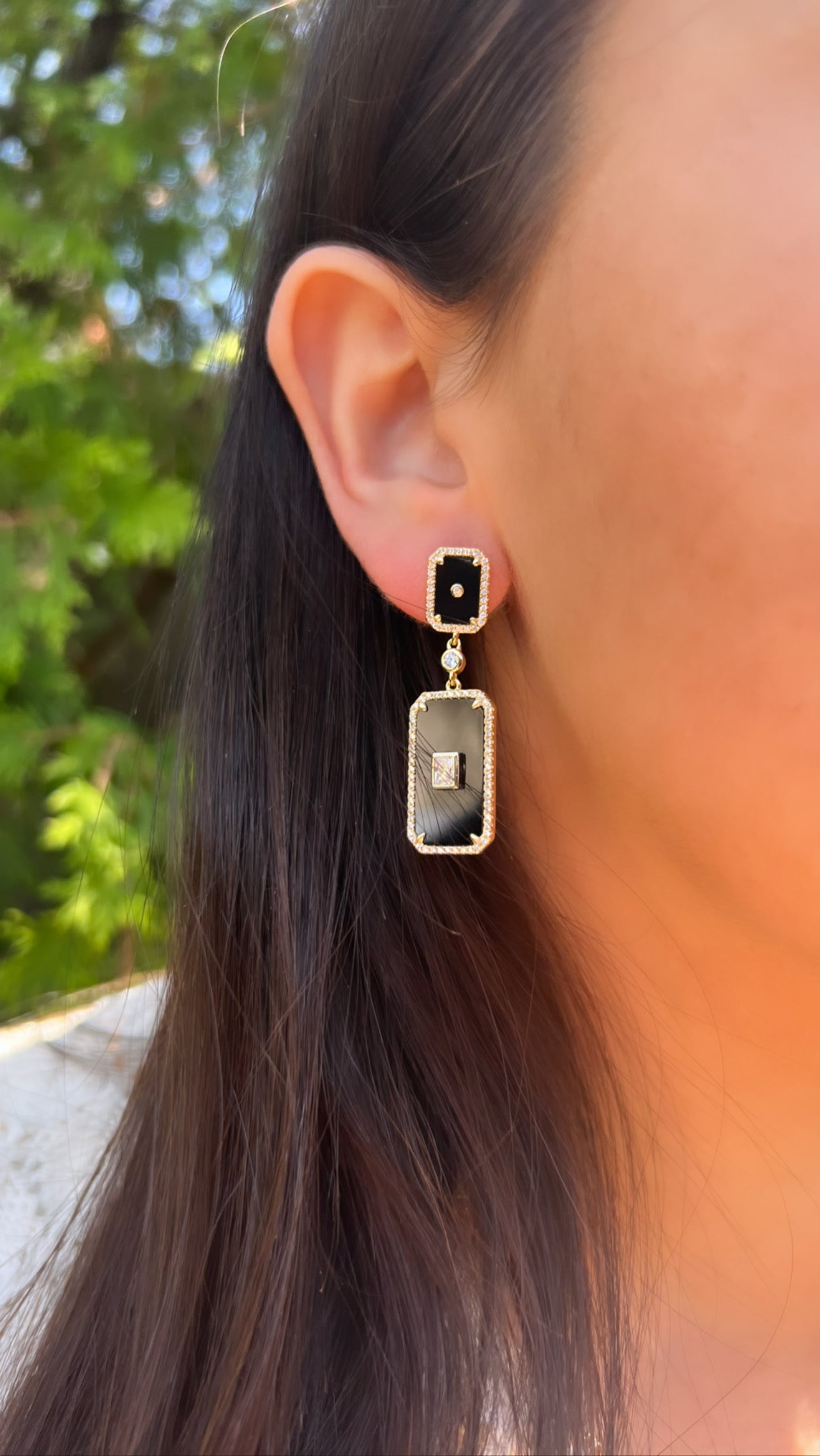 Vintage Vibed Modern Black Onyx Earrings