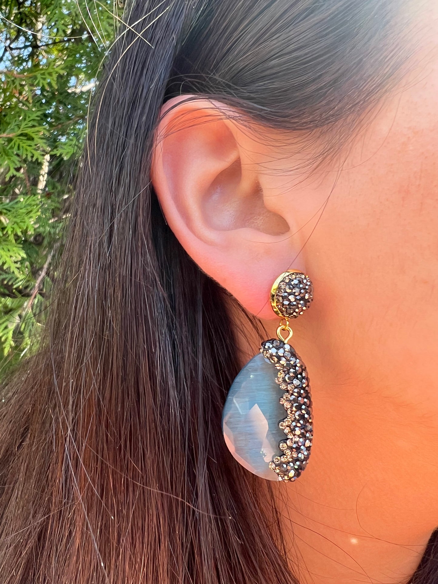 Black X Blue Earrings