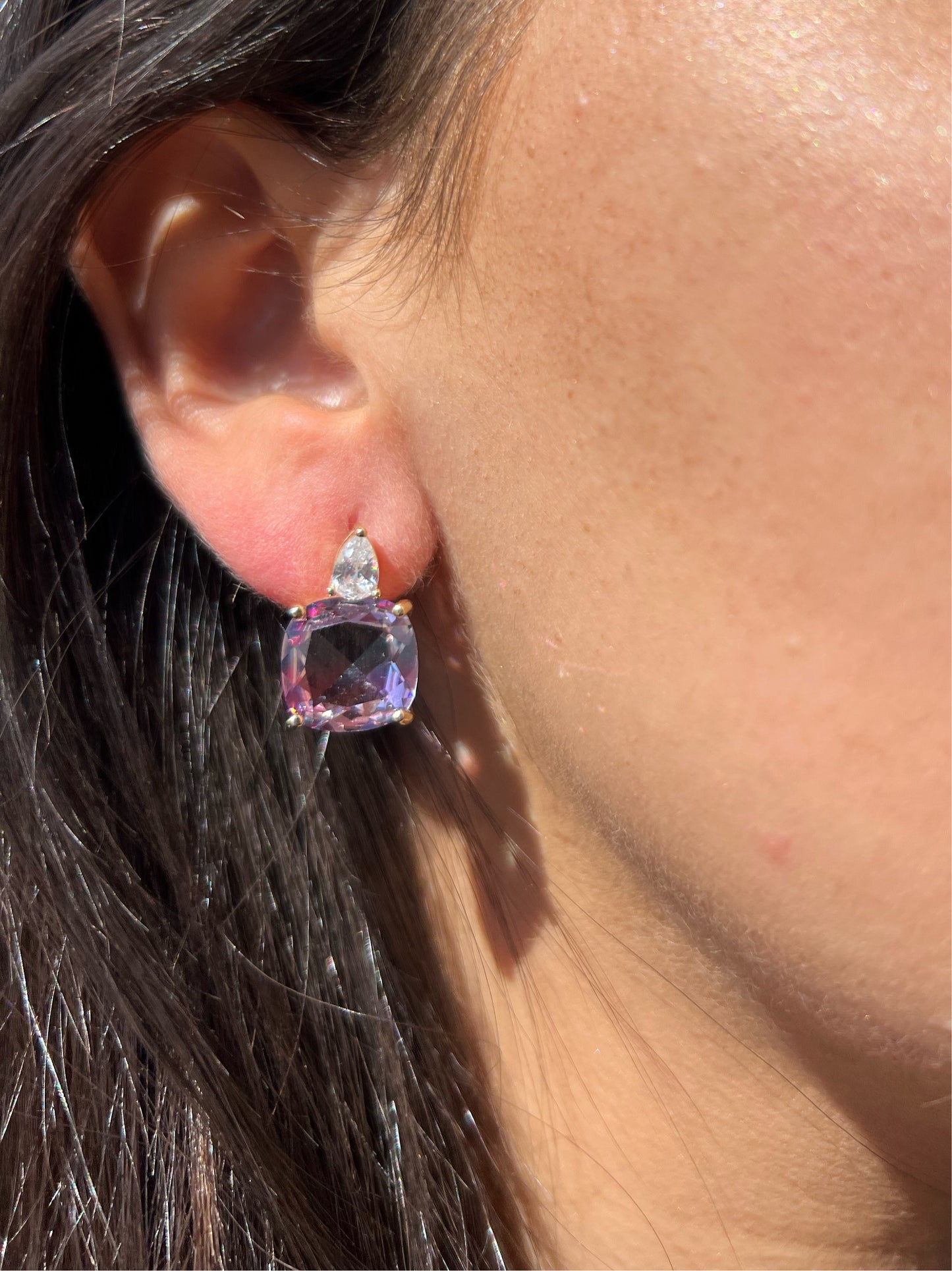 Amethyst Squared Earrings