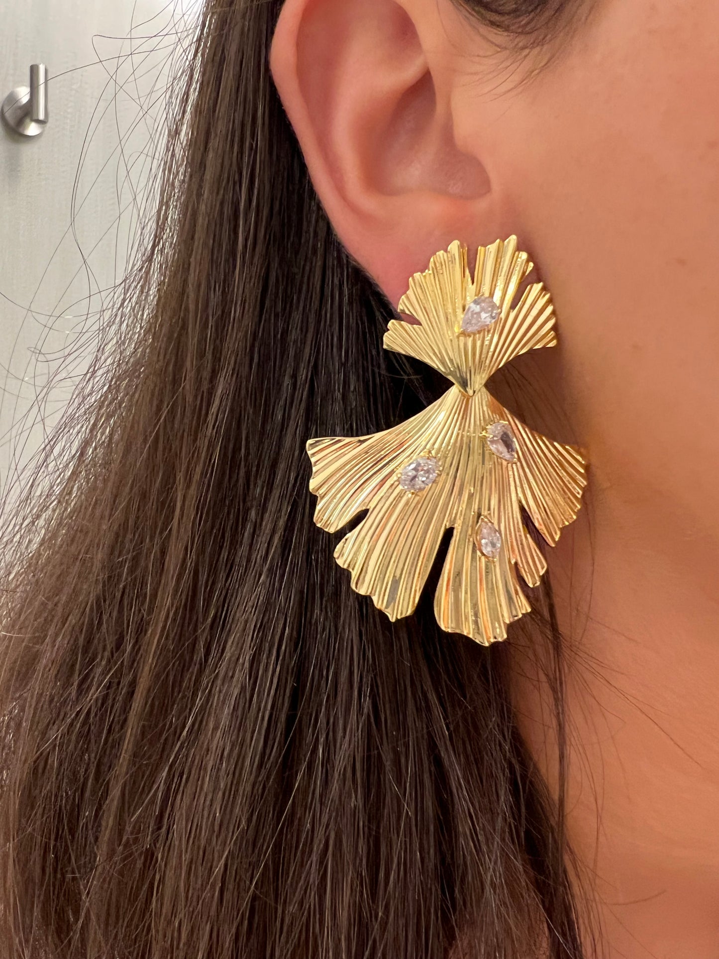 Fan Jeweled Earrings