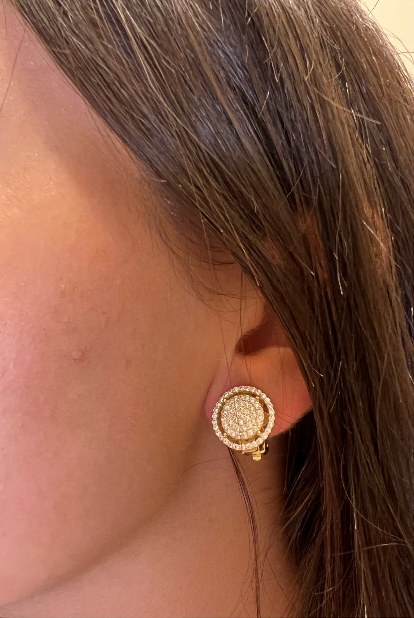 Clip on double circle Earrings