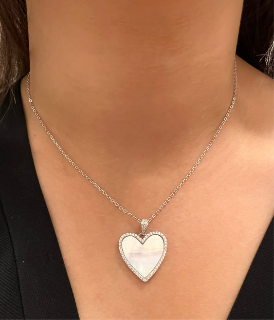 Mother of Pearl Heart Necklace