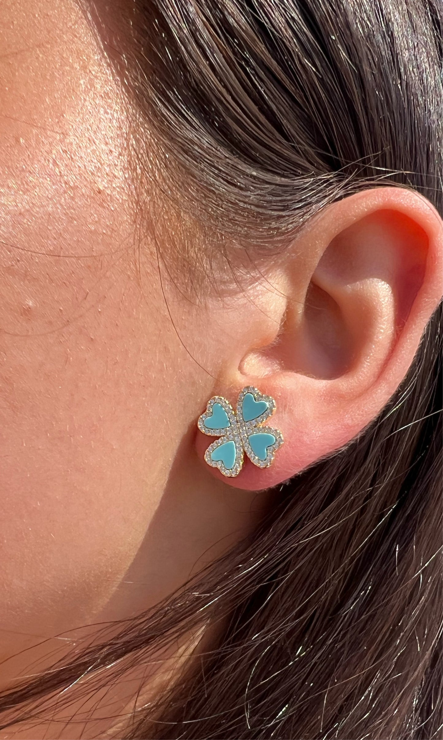 Turquoise Clover Earrings