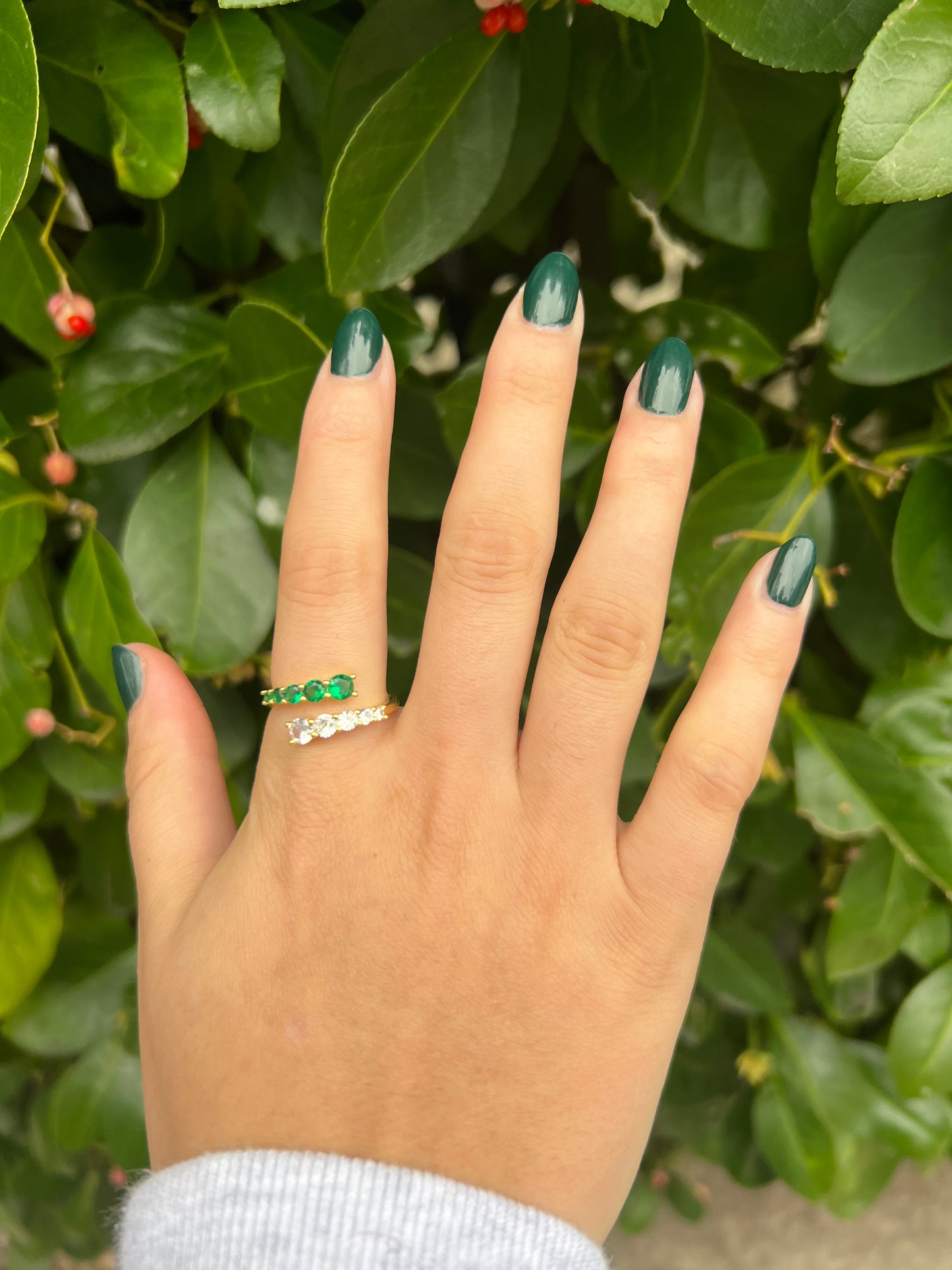 Half and half RING GREEN