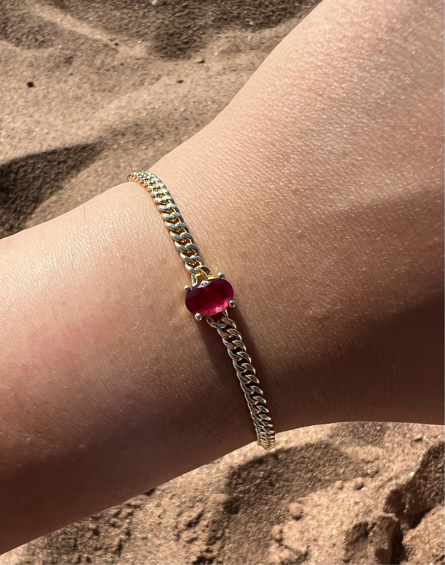 RED Ruby Link Bracelet