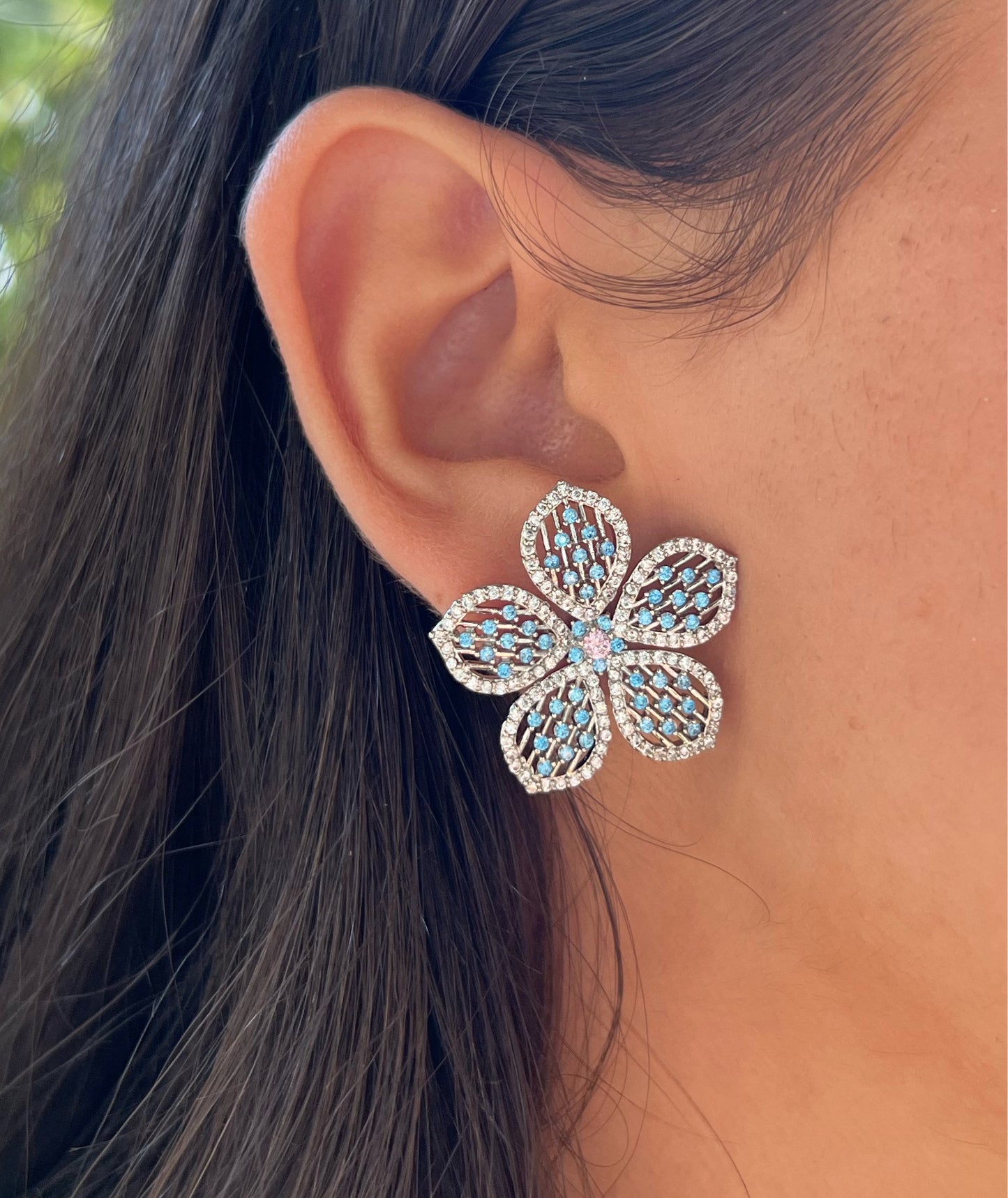 Turquoise X Floral Earrings