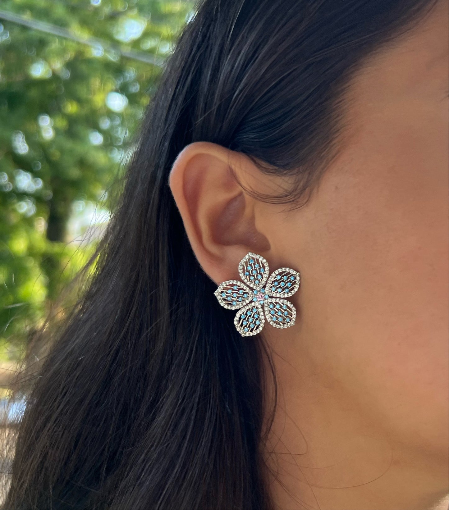 Turquoise X Floral Earrings