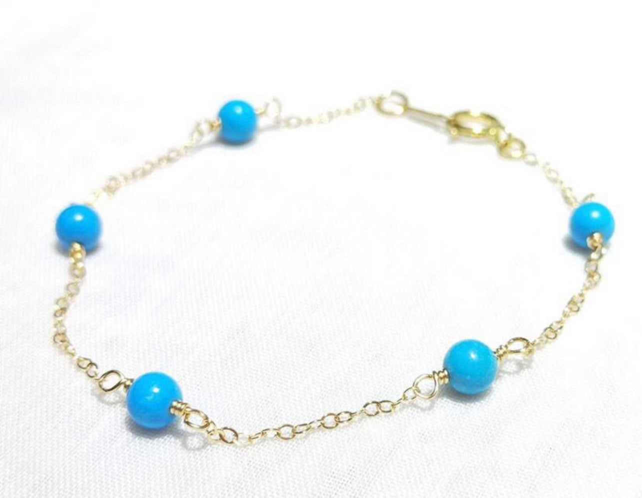 The ClassicJewlz 14KT Gold Filled Turquoise Bracelet