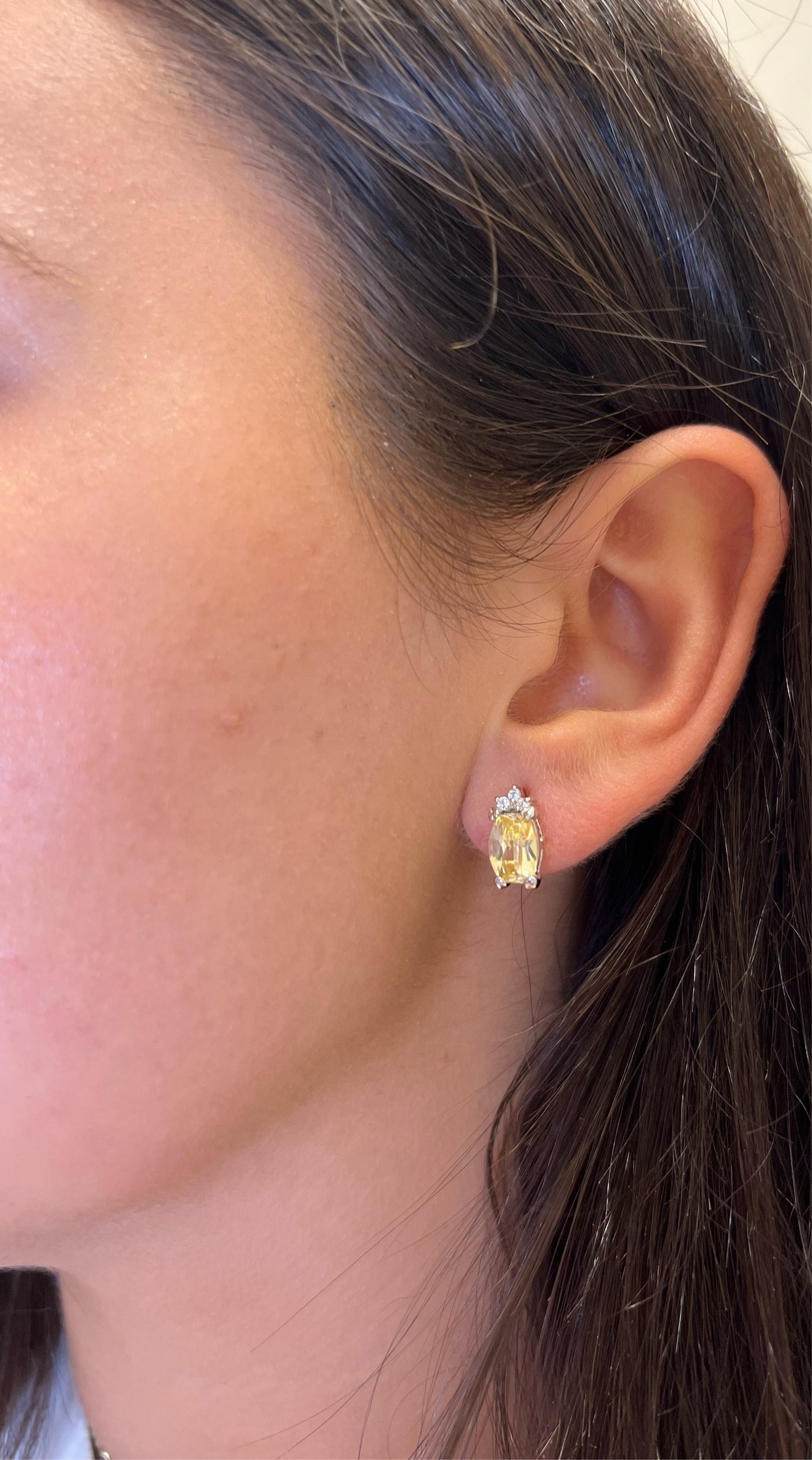 Oval Yellow Topaz Earrings