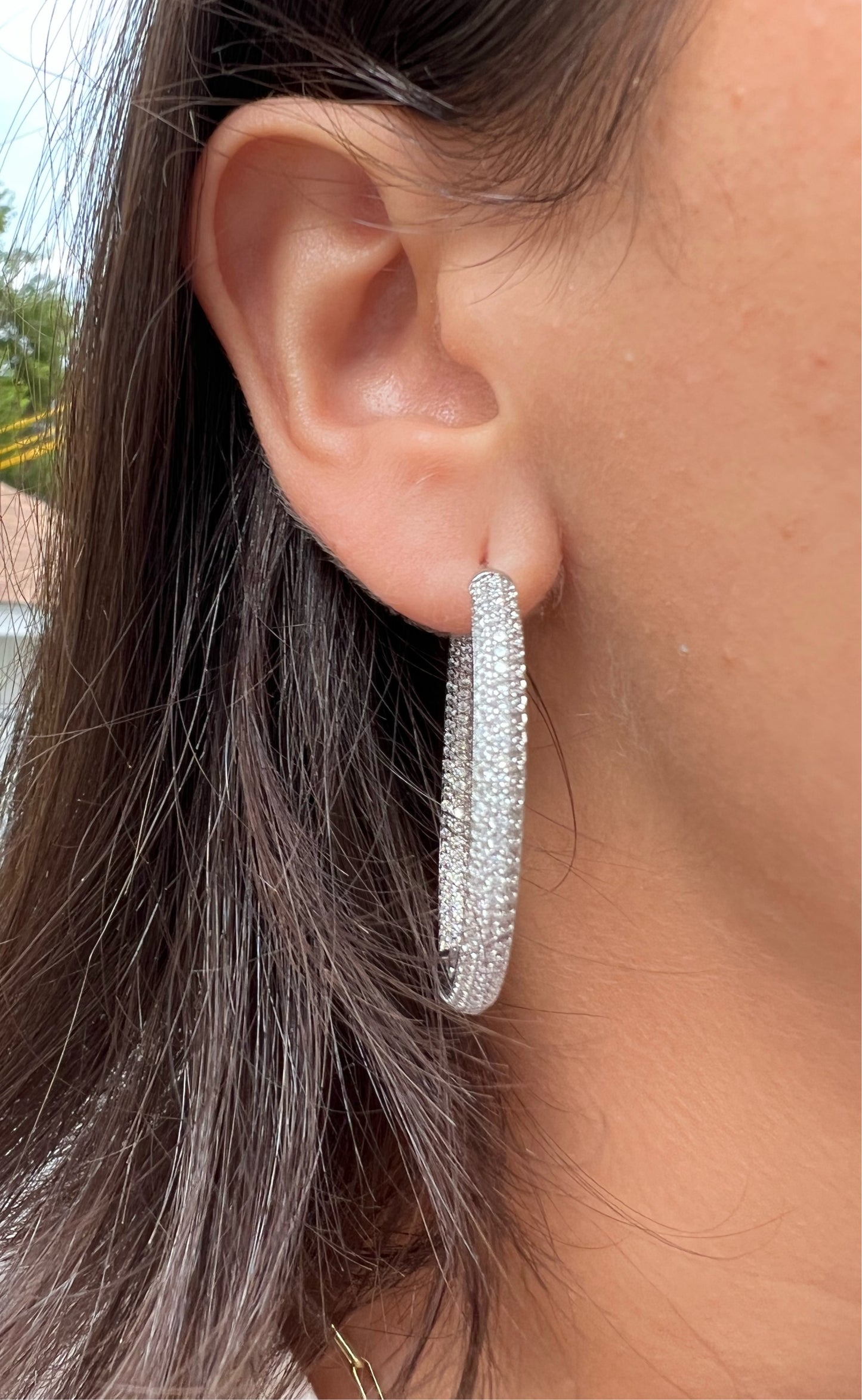 Pave CZ Hoop Earrings