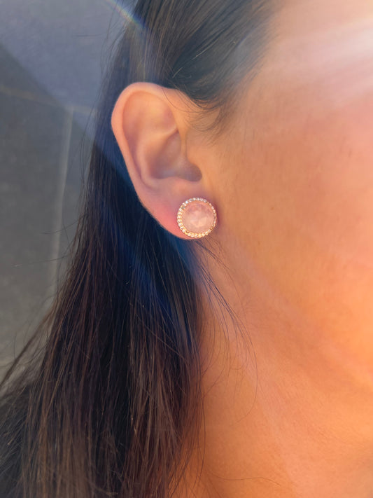 LT Rose Quartz Stud Earring