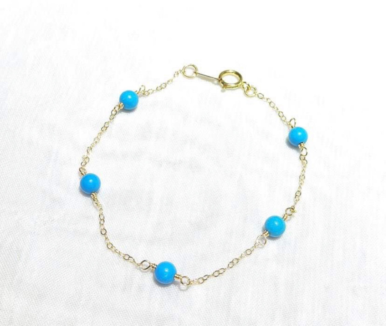 The ClassicJewlz 14KT Gold Filled Turquoise Bracelet