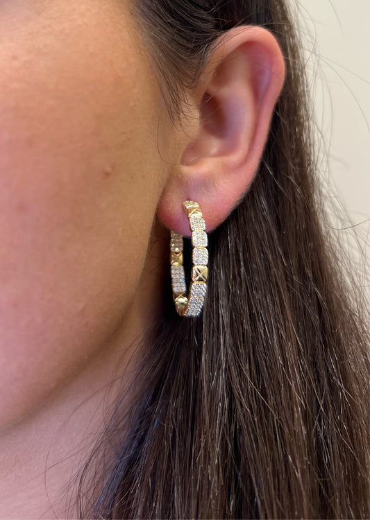 Rock stud Hoop earrings