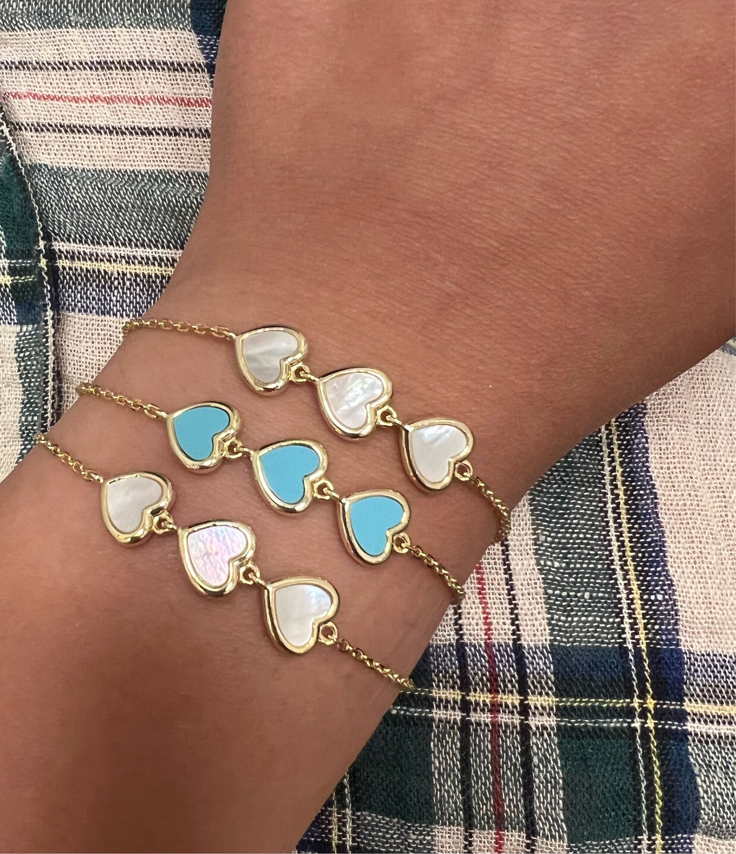 Mother of Pearl Heart Bracelet