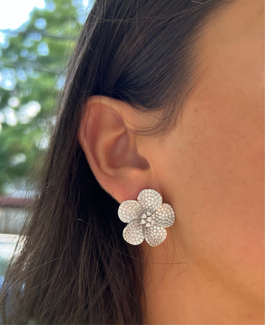 Pave Petal Earrings