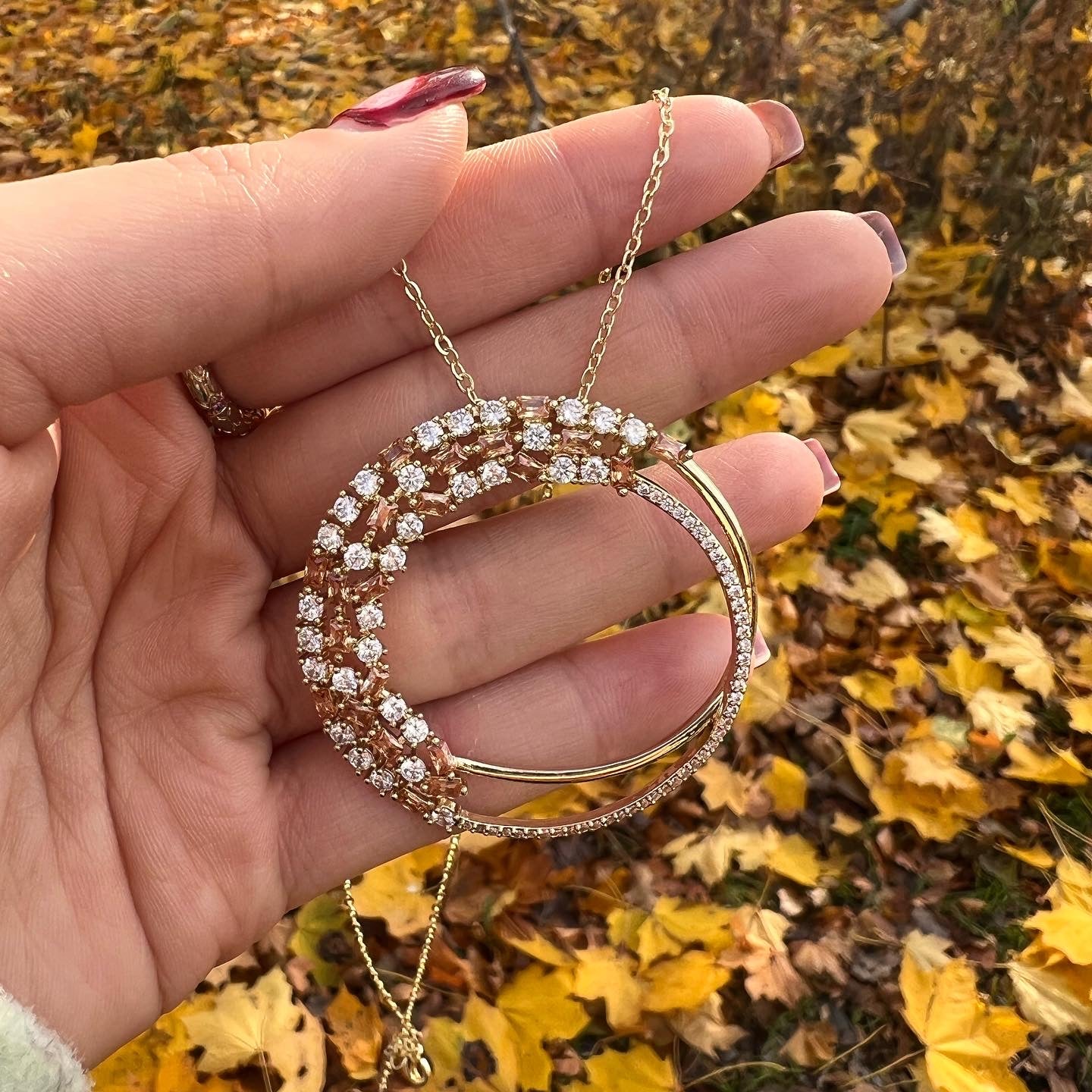 Citrine and Cz pendant