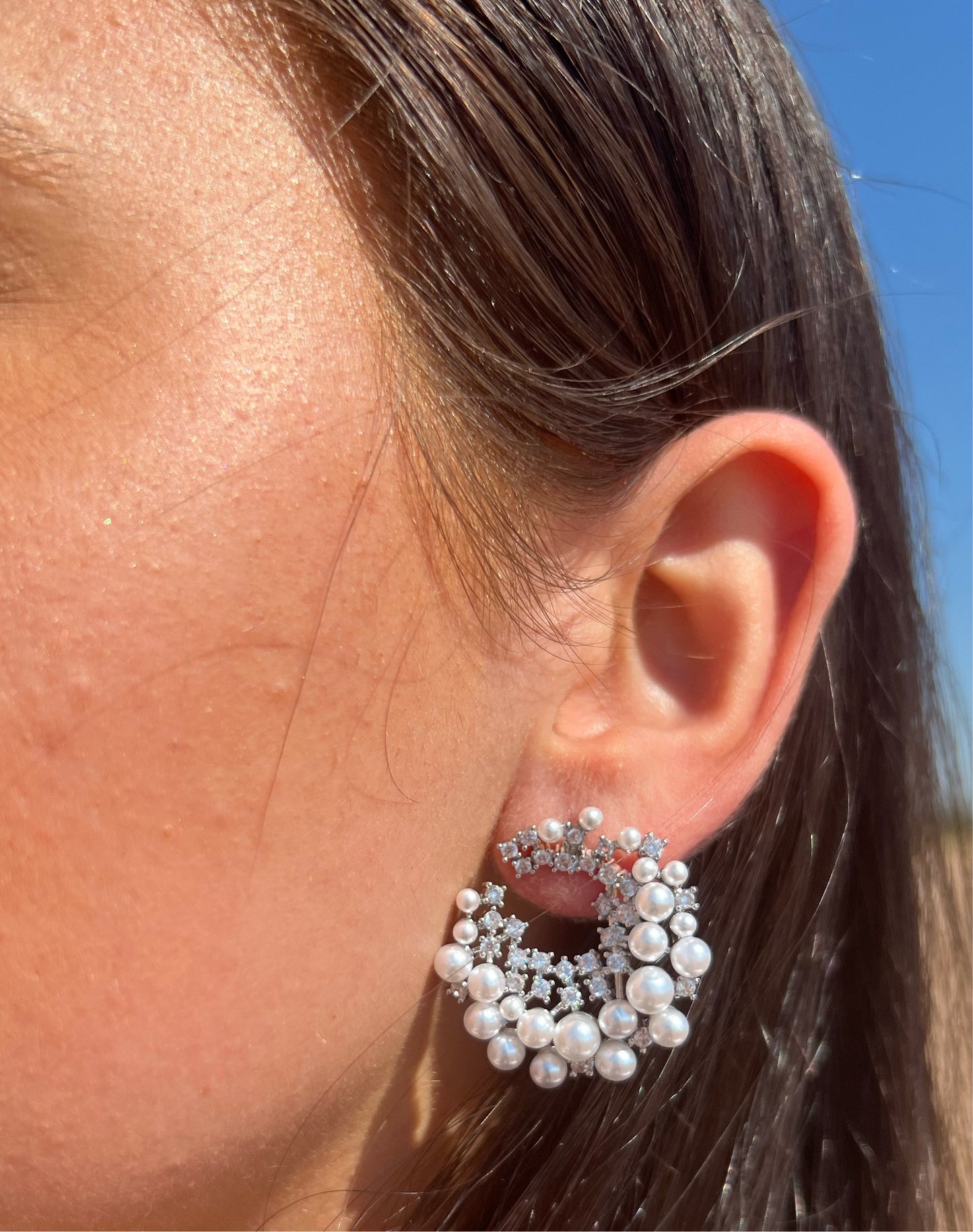 Pearl Cluster Earrings