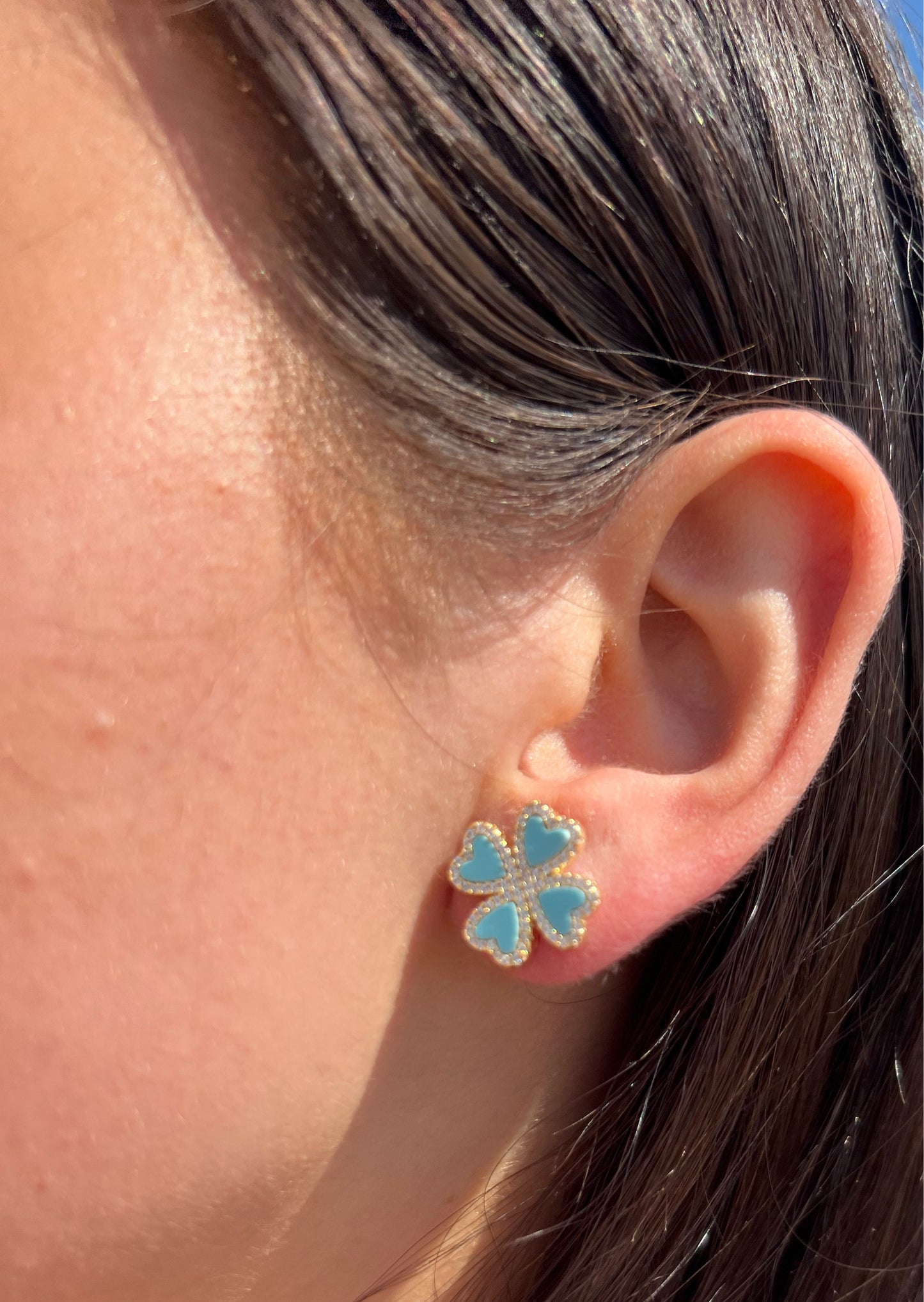 Turquoise Clover Earrings