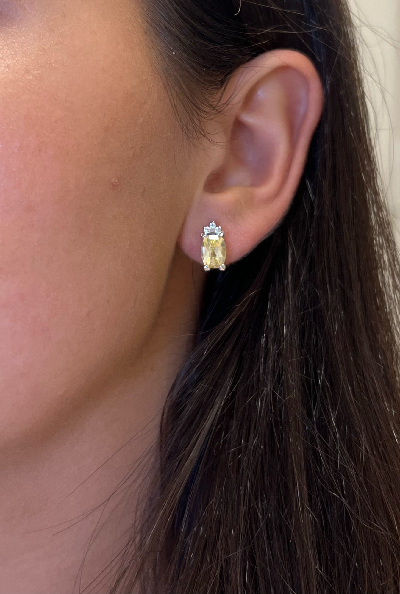 Oval Yellow Topaz Earrings