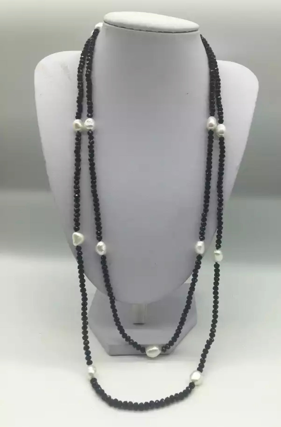 Black Onyx & Mother Of Pearl Necklace