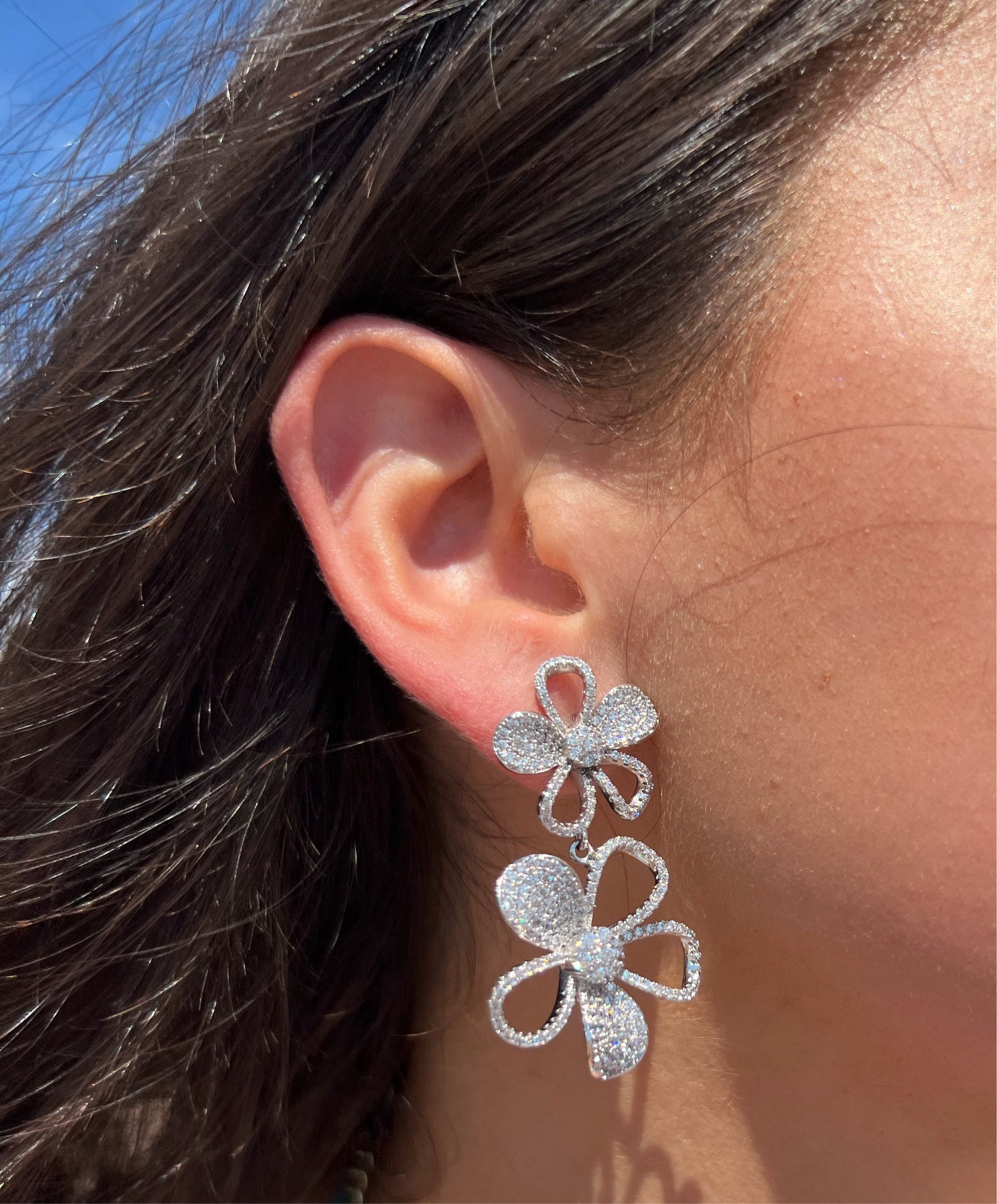 Open Double Flower Earrings