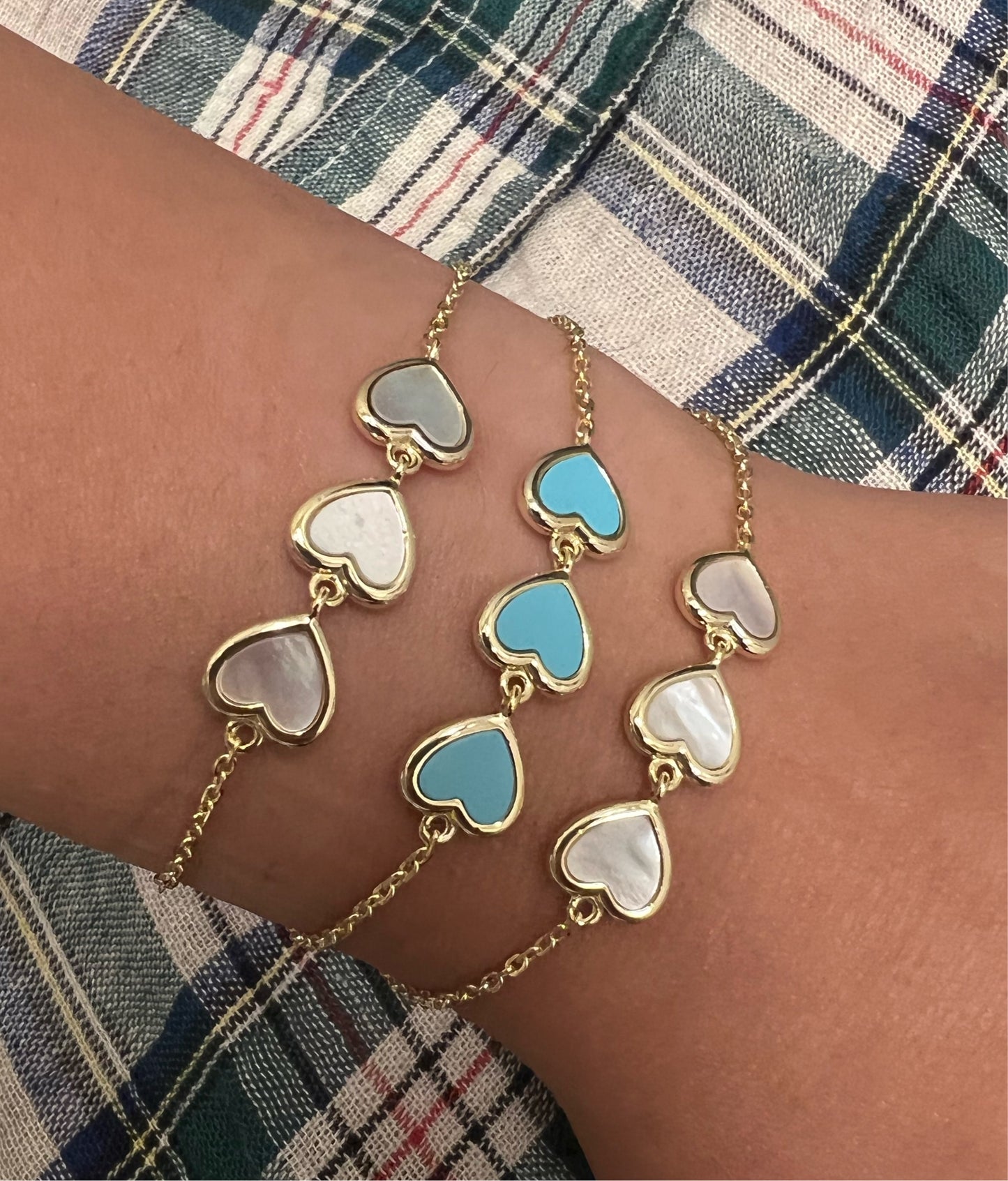 Mother of Pearl Heart Bracelet