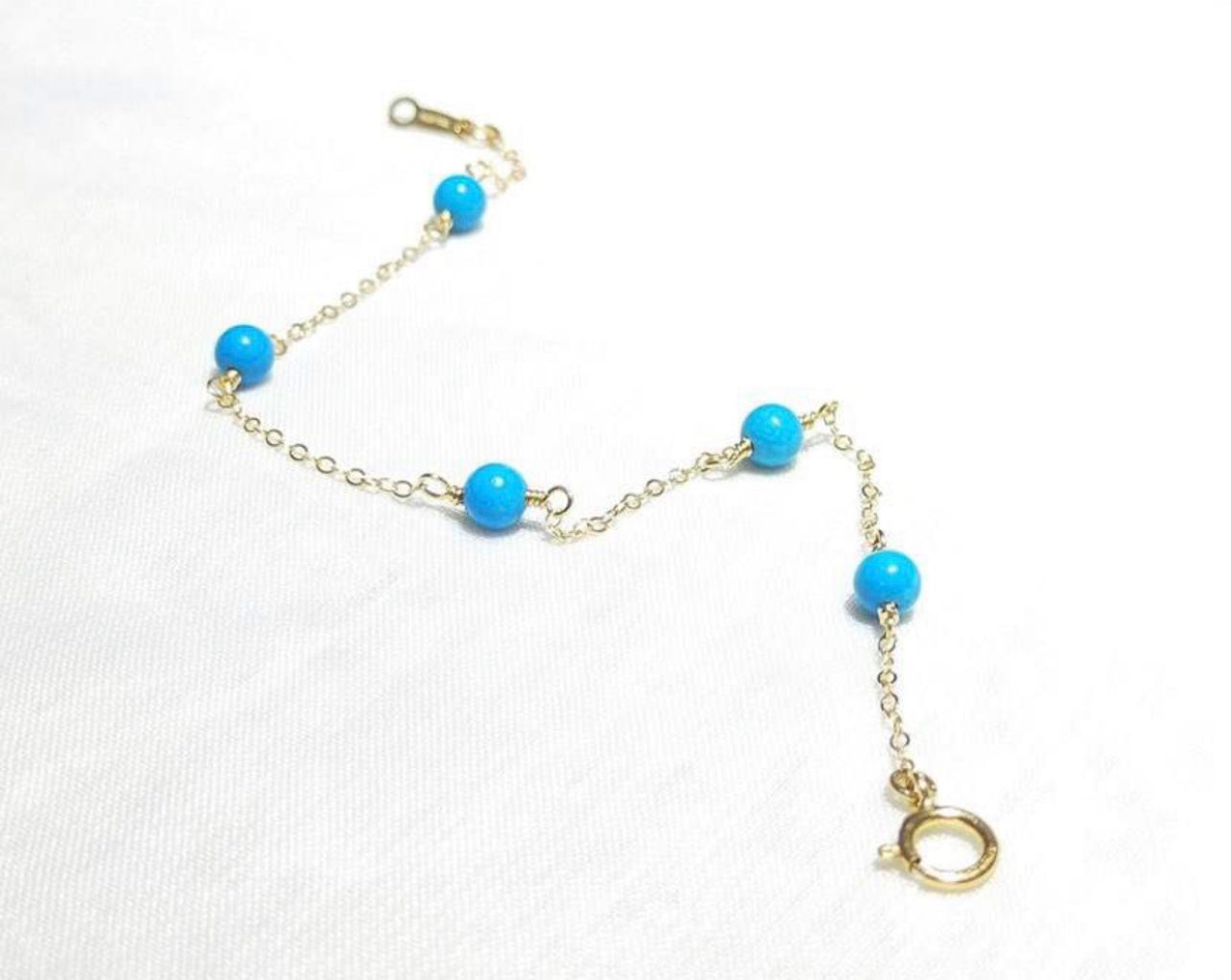 The ClassicJewlz 14KT Gold Filled Turquoise Bracelet