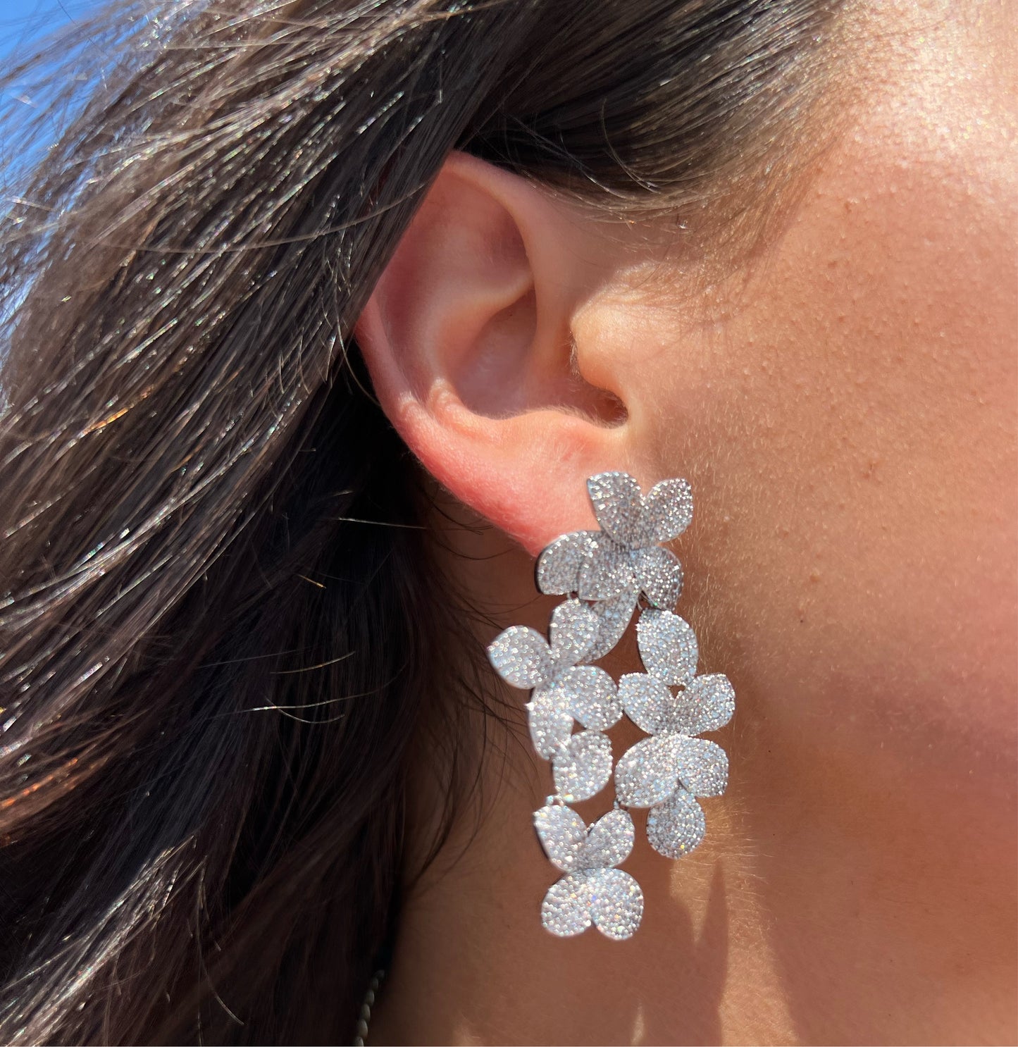 Floral CZ Earrings