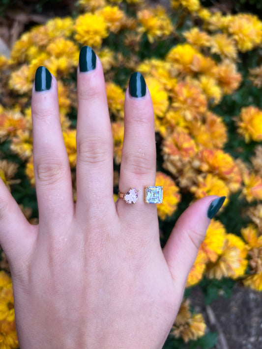 Pink Pear Ring X CZ