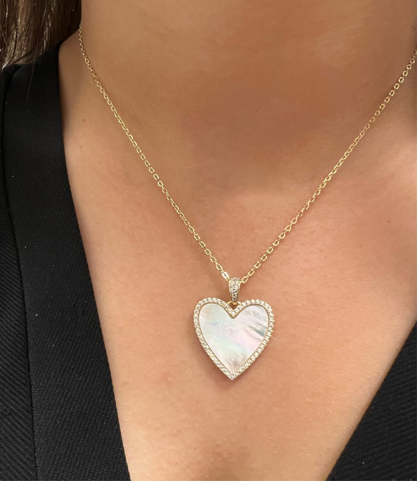 Mother of Pearl Heart Necklace